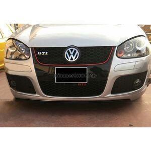 Передний лип DPT V-2 (для GTI, Черный Глянец) Volkswagen Golf 5 2003-2009 гг.