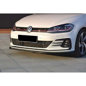 Передний лип-спойлер DPT V-2 (для GTI, 2017-2019, черный глянец) Volkswagen Golf 7/E-Golf 2012-2020 гг.