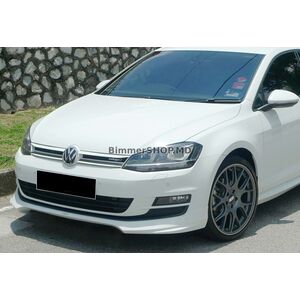 Передний лип DPT V-5 (для штатного бампера, 2012-2017, черный глянец) Volkswagen Golf 7/E-Golf 2012-2020 гг.