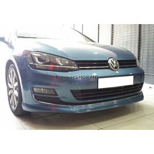 Передний лип DPT V-2 (для штатного бампера, 2012-2017, черный глянец) Volkswagen Golf 7/E-Golf 2012-2020 гг.
