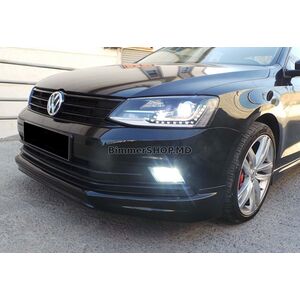 Передний лип DPT V-1 (2014-2018, под покраску) Volkswagen Jetta 2011-2018