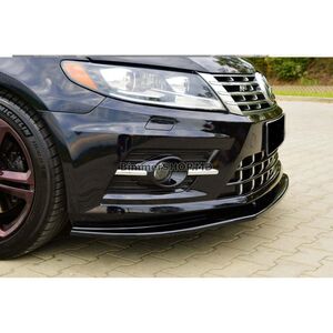 Передний сплиттер DPT (для R-Line, 2008-2011, черный глянец) Volkswagen Passat СС 2008-2017 гг.