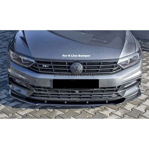Передняя лип-накладка DPT V-1 (для R-Lİne, 2015-2019 EU, черный глянец) Volkswagen Passat B8 2015-2023 гг.