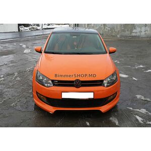 Передний Лип DPT (2009-2013, Черный Глянец) Volkswagen Polo 2010-2017 гг.